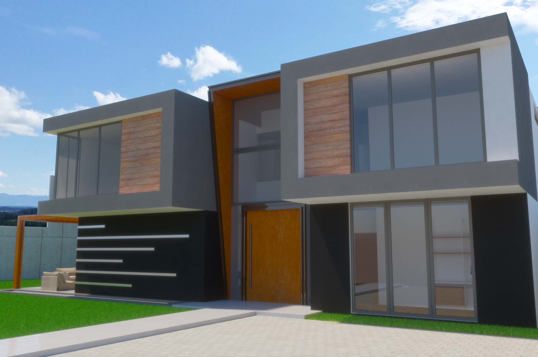 Entrance render of Planicie Residence